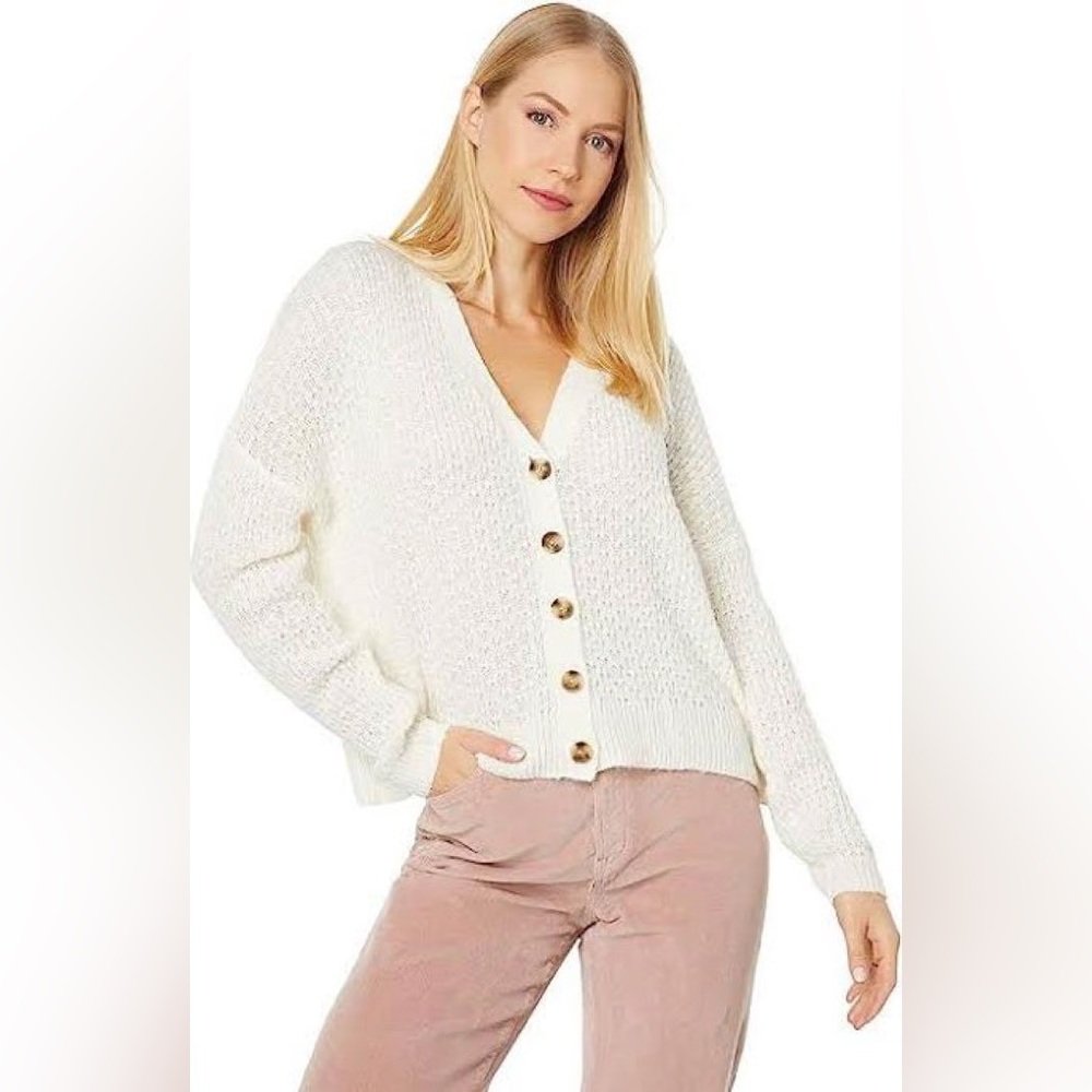 Madewell Ivory Button-Up Cardigan